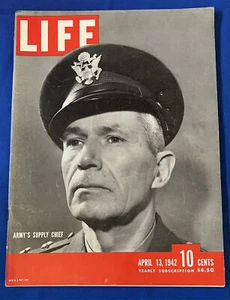 1942 LIFE MAGAZINE - WORLD WAR II US ARMY HIGH COMMAND MacARTHUR + JANE RUSSELL - Picture 1 of 1
