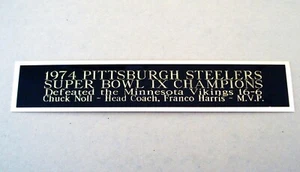 Targa Pittsburgh Steelers Super Bowl 9 per una targa foto calcio 1,5" x 6" - Foto 1 di 12