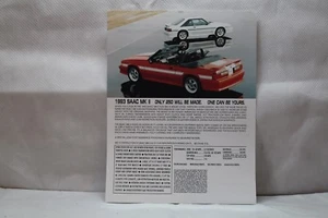 Ford Mustang 1993 SAAC especificaciones hojas-distribuidores solamente - Imagen 1 de 1