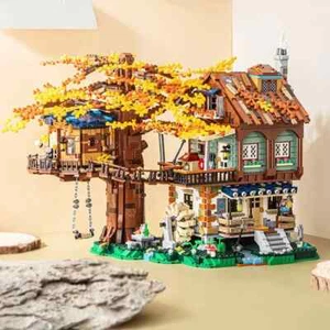 LOZ 2-in-1 Forest Tree House Cabin Garden Waterwheel Swing 4761pcs Bricks Toy - Picture 1 of 16