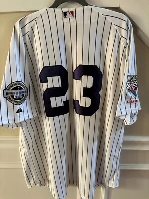 Camiseta a rayas majestuosa de la Serie Mundial de los Yankees Don Mattingly inaugural 2009 56 Foto 1 de 4