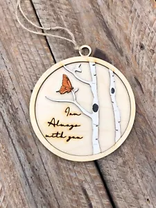 Adorno conmemorativo de madera I Am Always With You mariposa en memoria del duelo - Imagen 1 de 1