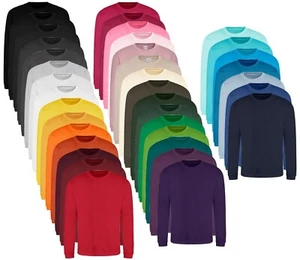 Sudadera de manga larga jersey para hombre mujer unisex mezcla de algodón cuello redondo XS - 5XL - Imagen 1 de 42