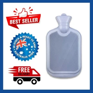 2L Hot Water Bottle Winter Warm Natural Rubber Bag Relaxing Warmer Ice Blue - Picture 1 of 2