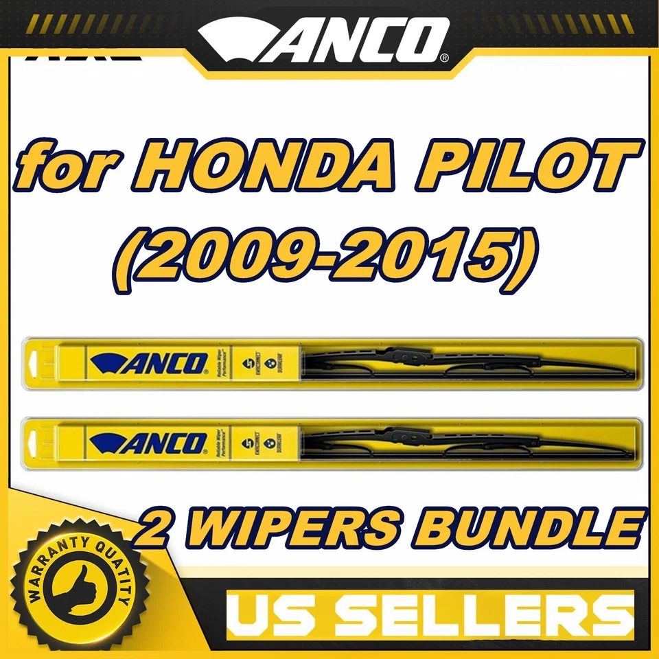 Juego de limpiaparabrisas para ANCO para HONDA PILOT (2009-2015) par de ajuste directo, delantero Foto 1 de 4