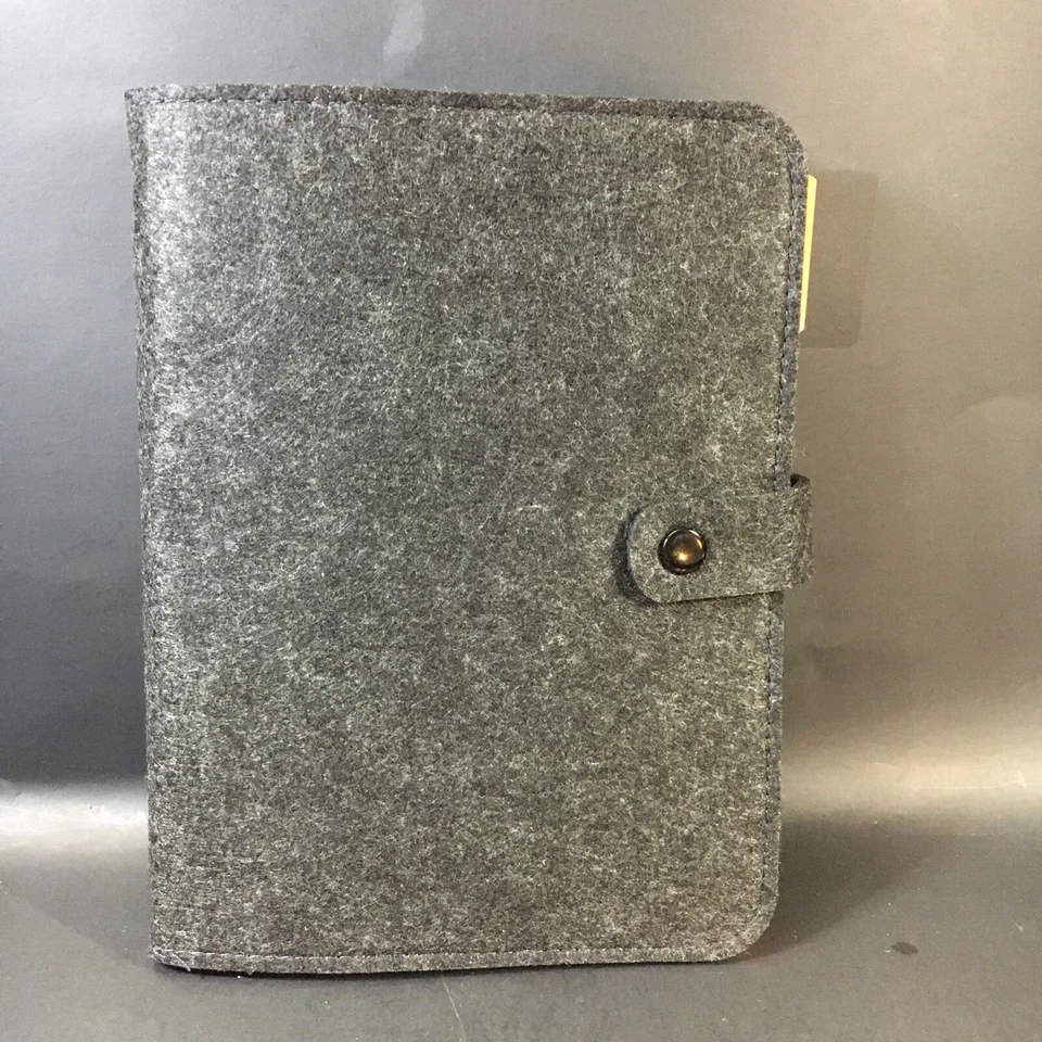 Carpeta de agenda planificador diario gris carbón hoja suelta recargable sin fecha Foto 1 de 4