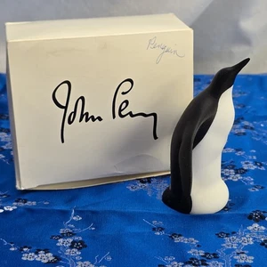 Perry Penguin Porcelain Emporer Penguin W/ Egg By John Perry New In Box Vintage - Picture 1 of 16