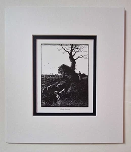 WATKINS-PITCHFORD (BB) Hedge Hunting with Hound (1985 Litho Bookplate) - Imagen 1 de 1