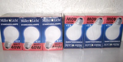 6 Glühbirnen  - 40W - E27  matt , orig. verpackt - Müller -Licht - Bild 1 von 2