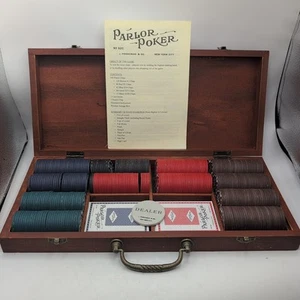 Vtg J. Pressman & Co Parlor Poker Chips Set No.820 In Wood Case 100% Complete - Bild 1 von 16
