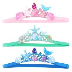 3 Stück Meerjungfrau Stirnbänder, elastische Stirnbänder für Mädchen, dehnbare Stirnbänder, Headba - Bild 1 von 12