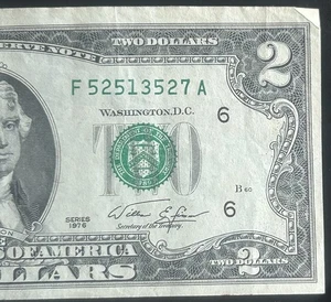 (VINTAGE!) $2 Atlanta Vintage Old Currency Serial Number F52513527A Series 1976 - Picture 1 of 3