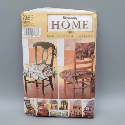 Simplicity 7966 Chair Pads Futon Glider Covers Sewing Pattern One Size 29 Pieces - Image 1 of 4