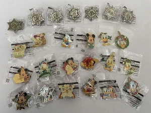 Disney Pin Badge Strap Lot 25pcs Tokyo Disneyland Mixed Set Collectible - Picture 1 of 7