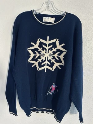 VTG Pringle Scotland Wool Sweater Snowflake Skier Wintercore Mens 42 M - Image 1 of 4