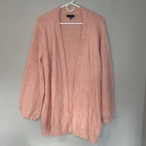 Cárdigan Kaari Azul Frente Abierto Suéter Difuso Rosa Pétalo Mujer Talla Grande Acogedor - Imagen 1 de 7