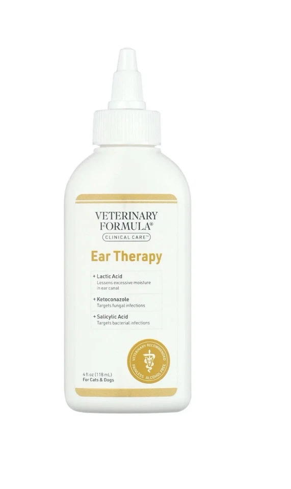 (Paquete de 3) Fórmula veterinaria cuidado clínico terapia del oído, limpiador de oídos de gato perro de 4 oz Foto 1 de 1