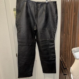 Neu mit Etikett Vintage Metro-Stil schwarze Lederhose Größe 20 Übergröße Biker Fahrrad Motorrad - Bild 1 von 8