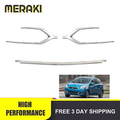 New Front Bumper Trim Molding For 2017-2020 Mitsubishi Mirage Hatchback Chrome  - Image 1 of 2