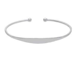 18K WHITE GOLD SOLID MAN BRACELET, RIGID, CUFF, BANGLE, SMOOTH, MADE IN ITALY