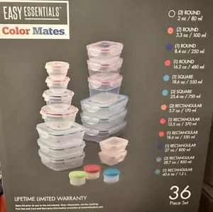 Tupperware Easy Essentials Color Mates 36 Piece Set - Picture 1 of 4