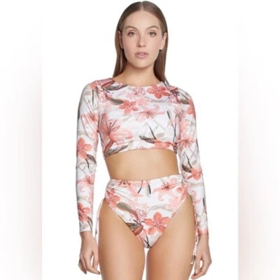 NUEVO CON ETIQUETAS S XS PHAX Natación 2 Piezas Natación Separa Rosa Salvaje Floral. Rashguard recortado Foto 1 de 4