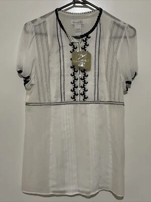 Grace Hill Silk Blouse Cream/Black BNWT RRP $69.99 Size 12 - image 1 of 4