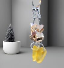  Yellow sea glass dangle  earrings 