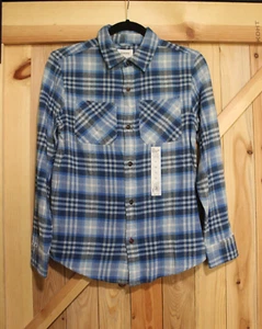 Kids Boys Shirt Button-Down Size M (8-10 years) Long Sleeve Blue Flannel Sonoma - Picture 1 of 3