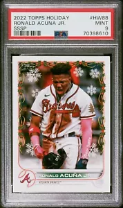 2022 Topps Holiday Ronald Acuna Jr. SSSP HW88 PSA 9 POP 1 Atlanta Braves 821 - Picture 1 of 3