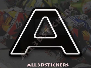 3D Stickers Resin Domed LETTER A - Color Black - 100 mm(4 inches) Adhesive - Imagen 1 de 1