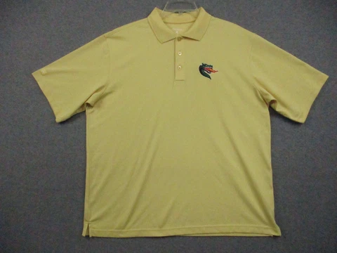 UAB Blazers Antigua Polo Shirt Men Sz Large Yellow Embroidered Dragon Logo NCAA Cover