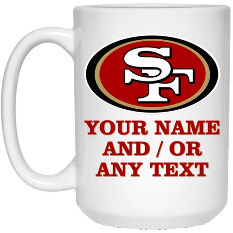Custom Personalized San Francisco 49ers v2 White 15 oz Ceramic Coffee Mug Cup Cover