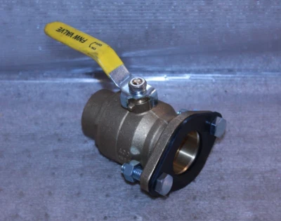 1-1/2" Sweat Full Port Brass Uni-Flange Isolator Ball Valve - Image 1 of 3