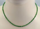 Tsavorit-Kette - feine facettierte Grne Tsavorit-Granat Halskette  42,5 cm