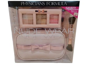 Physicians Formula Nude Wear Compact Eye Make Up Case & Brush Collection Set New - Picture 1 of 18