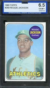 1969 TOPPS #260 REGGIE JACKSON ISA 6.5 (RC) ATHLETICS HOF  - Picture 1 of 2