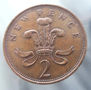 1971, United Kingdom, 2 Pence, First Strike, Conversion To Decimal System, ERROR - Picture 1 of 2