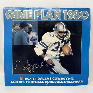 Vintage 1980 1981 Dallas Cowboys NFL Football Schedule Calendar Tom Landry