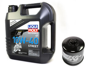 Motoröl Set Ölfilter KN138 Street 10W40 4 Liter für Suzuki LTA LT-A LTF LT-F