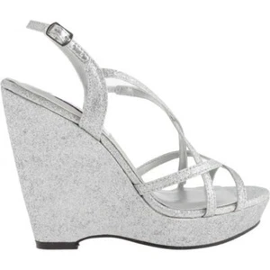 Dyeables, Inc Womens Dee Wedge Sandal (Silver,11 B(M) US) - Picture 1 of 1