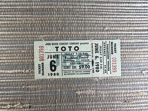 Toto 1980 unbenutztes Konzertticket Portland ODER Hydra World Tour Hold The Line - Bild 1 von 2