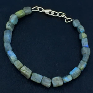 88 Cts Earth Mined 8" Long Labradorite Beads Woman Bracelet Jewelry JK 54E299 - Picture 1 of 2