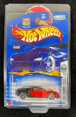 Hot Wheels 2003 First Edition Bugatti Veyron Red and Black 18/42 #30 in Protecto - Image 1 of 4