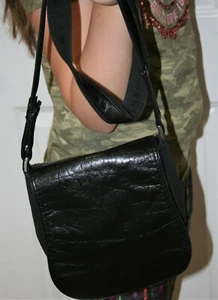 FRYE Crossbody Saddle Leather/Nylon Bag Black - Picture 1 of 12