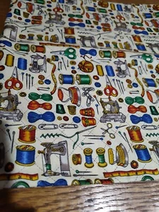 Hoffman International Nadeln & Nadeln Nähen Begriffe Quilten Baumwollstoff 1 Jahr - Bild 1 von 7