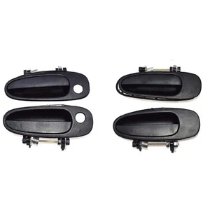 4 PCS NEW Fits TOYOTA COROLLA 93-97 Outside Door Handle Front Left Right Black - Picture 1 of 7