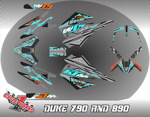 FULL Custom GRAPHICS KIT FOR KTM DUKE 790 890 2017 2018 2019 2020 2021 Skid - Picture 1 of 1