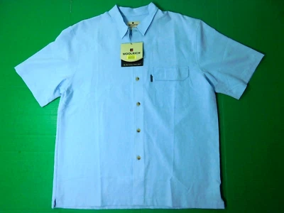 New Woolrich Saguaro Shirt Men's Large Blue Fishing Hiking S/S UPF Quick Dry NWT - Image 1 of 4