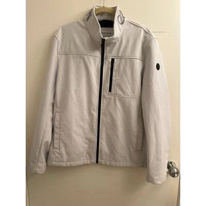 Calvin Klein Mens White Performance Water Resistant Windbreaker Utility Jacket L - Picture 1 of 10